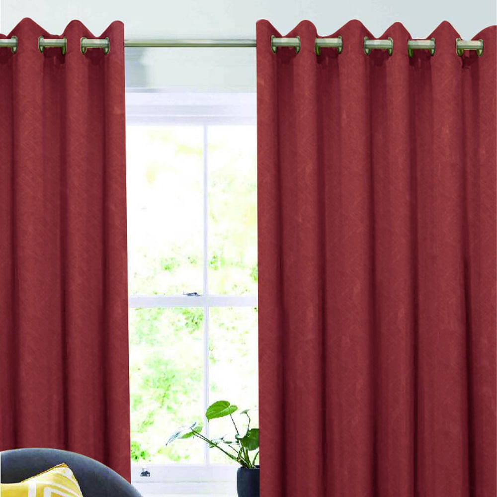 Cortina de tela 135x220cm Rojo Oscuro Orange