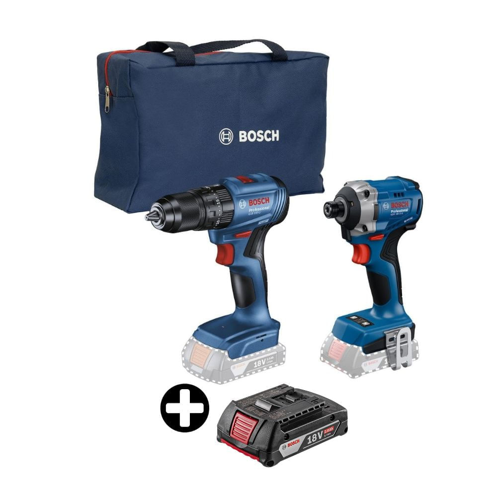 COMBO Bosch: Taladro GSB 185-li + Llave de impacto GDR 18v-215 + Bolso + Batería iones de litio GBA 18V 2,0AH
