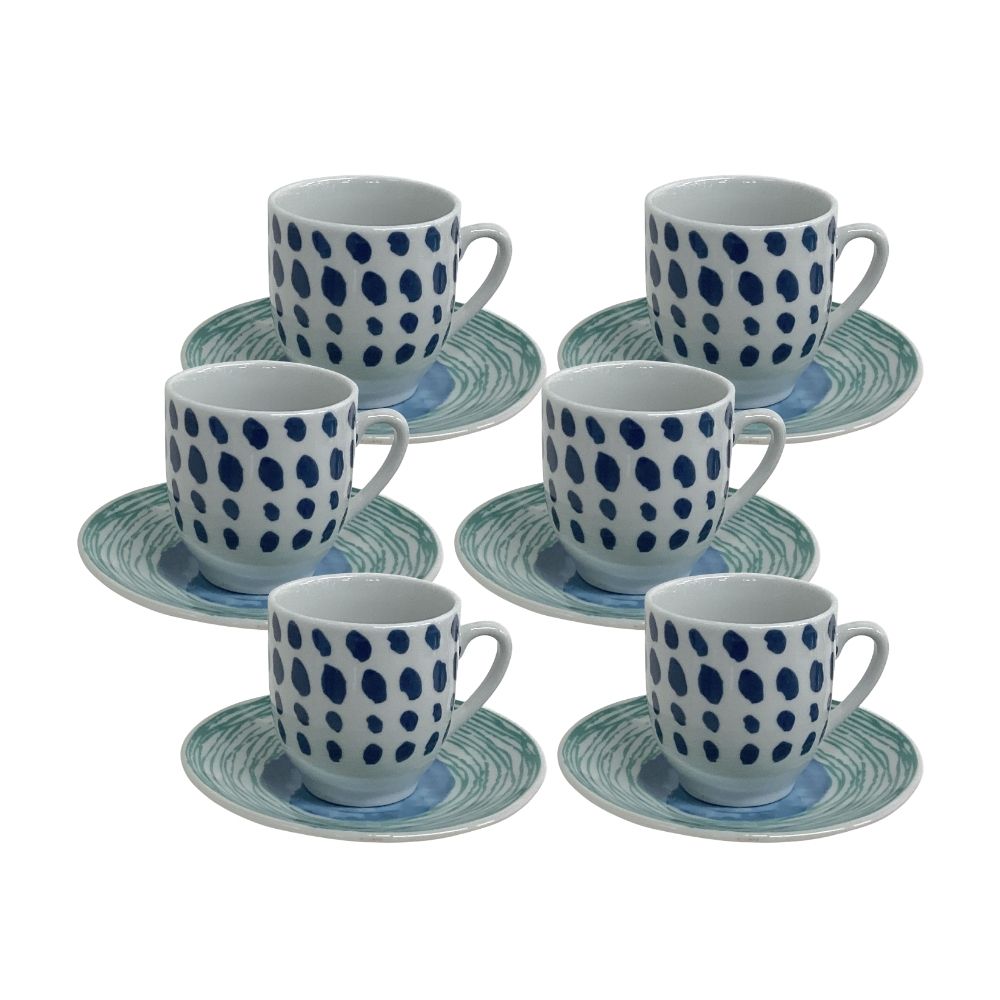 Taza con plato 12 piezas 90ml 10.9cm Life Art