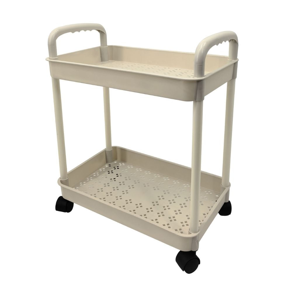 Carrito Organizador 2 Niveles Plástico Blanco