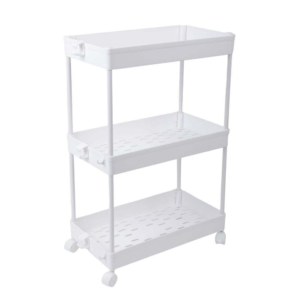 Carrito Organizador Small de Metal Blanco 3 niveles