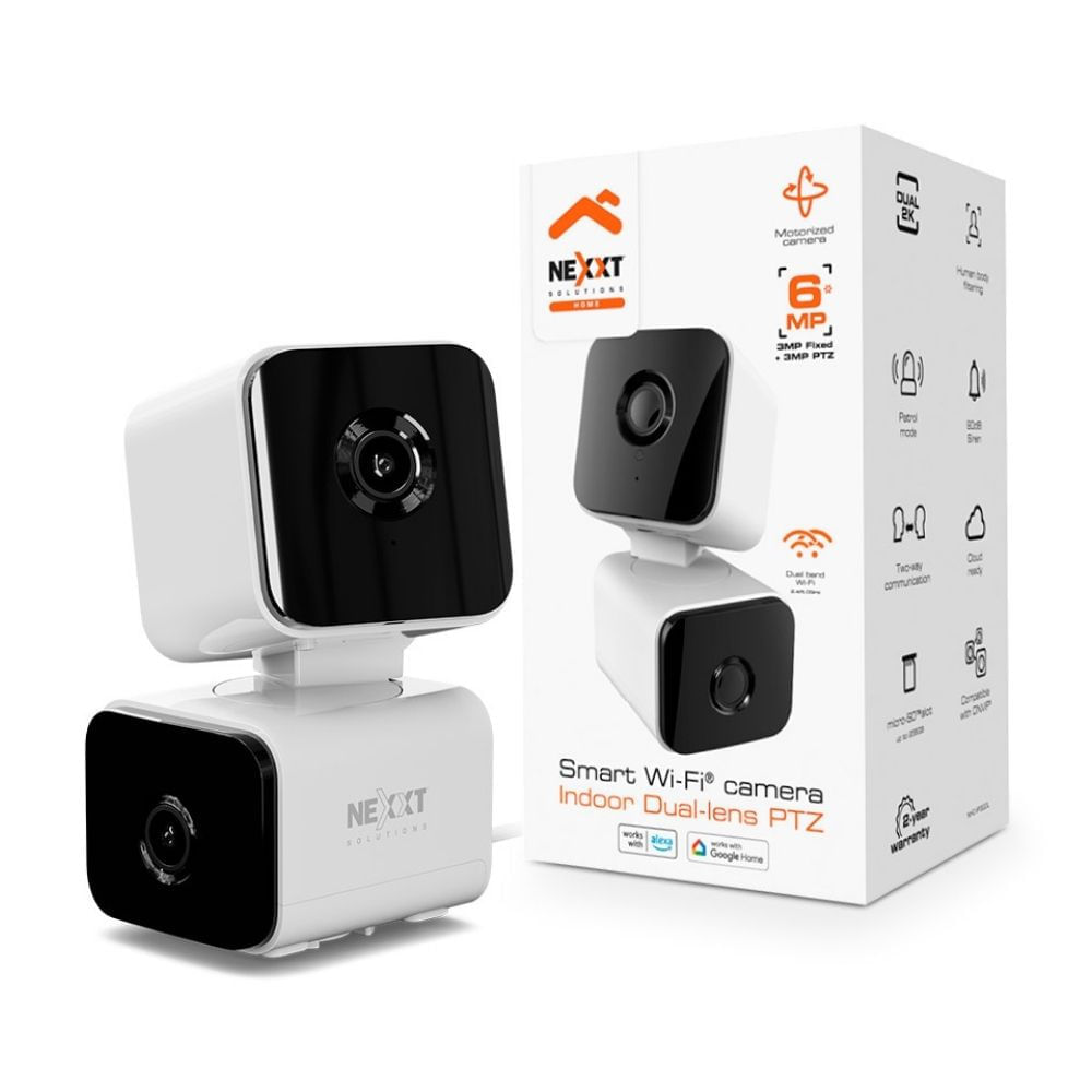 Cámara Smart Interior Doble Lente Ptz + Fija Nexxt