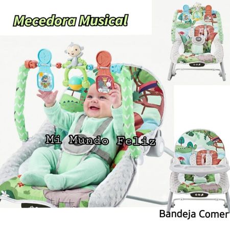 Mecedora de Bebe Multifuncion Musical Bluetooth Verde