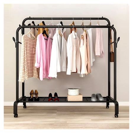 Perchero Colgador Organizador Ropa Elegante Premium Negro Mate