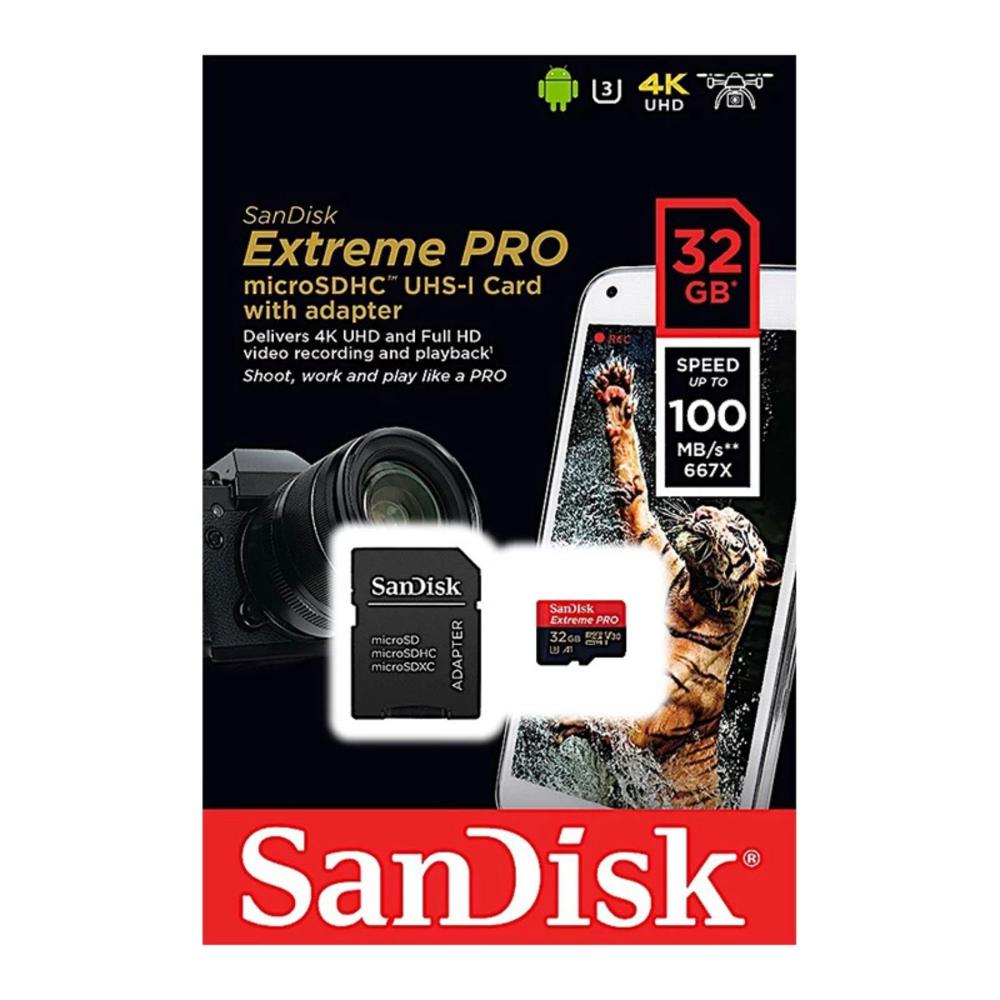 Memoria Sandisk Extreme Pro MicroSDHC 32GB 100MBs con adaptador SD