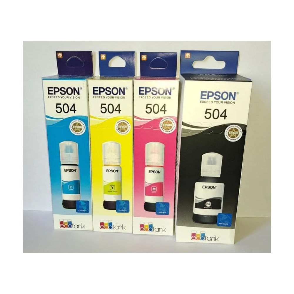 Kit de Tinta Epson 4 Colores T504 PARA L4150, L4160, L6171
