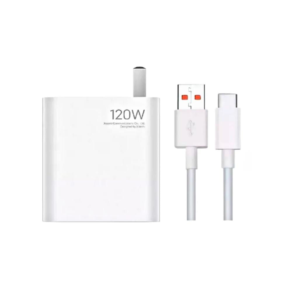 Cargador Xiaomi genérico Carga Rápida 120W Cable USB-C Blanco
