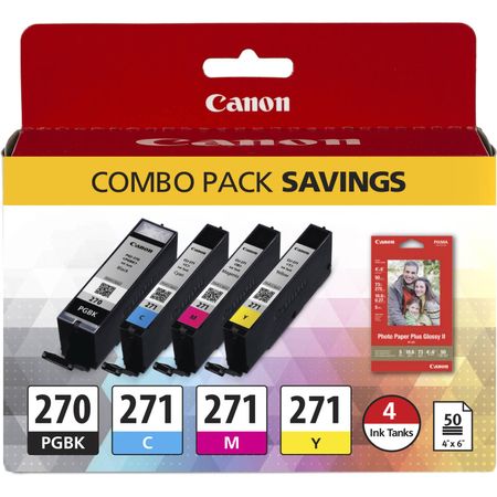 Combo Pack de 4 Cartuchos Canon Pgi 270 Cli 271 Cmyk 1184792-REG