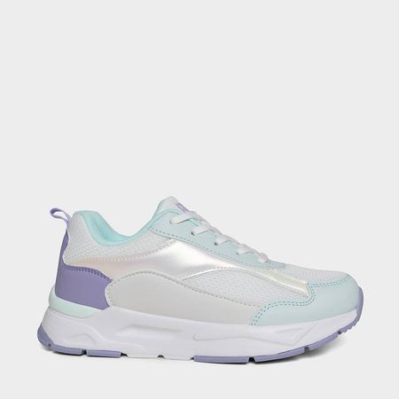 Zapatillas Niñas R18 R18-QY046 (35-39) MESH Plateado Talla 36