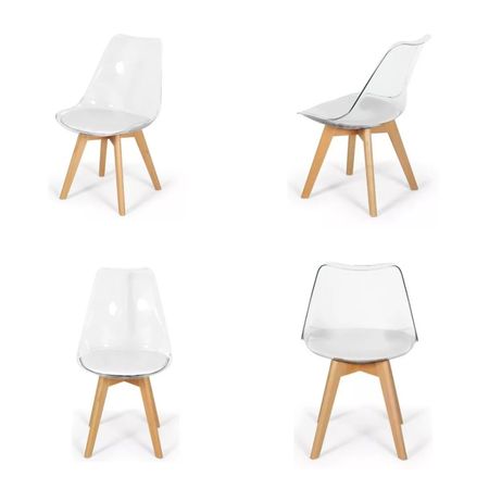 Silla´Transparente Acolchada Modelo Eames X4