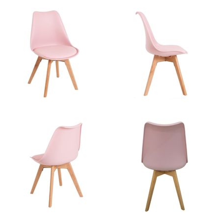 Silla Acolchada Modelo Eames Color Rosa X4