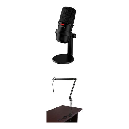 Micrófono USB HyperX SoloCast y Kit de Brazo de Transmisión para Streaming, Podcasts y Conferencias 1730198-REG
