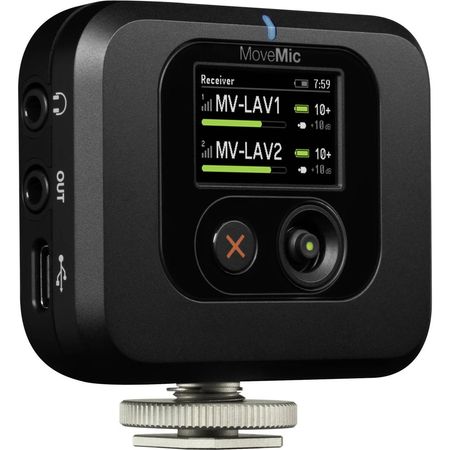 Receptor Inalámbrico Shure MoveMic para Cámaras y Dispositivos Móviles - Doble Canal, Conexión USB-C 1803902-REG