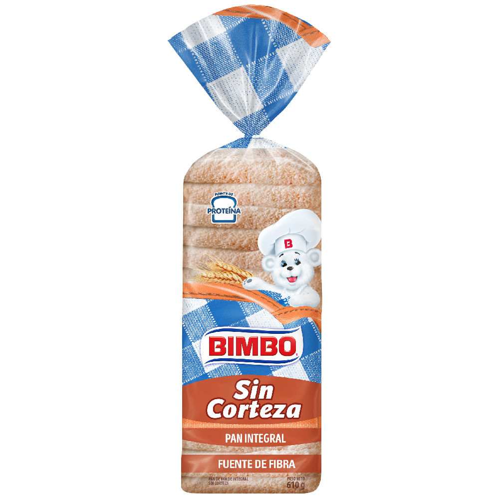 Pan Integral BIMBO sin Bordes Bolsa 160g