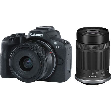 Cámara Mirrorless Canon Eos R50 con Lentes 18 45Mm y 55 210Mm Negro 1748811-REG