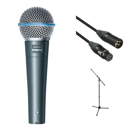 Micrófono Vocal Dinámico Shure Beta 58A con Soporte y Kit de Cable - Incluye Micrófono Beta 58A, Sop 1399790-REG
