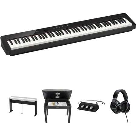 Casio Privia PX-S5000 Piano Digital Portátil de 88 Teclas con Soporte de Madera, Banco con Almacenam 1729917-REG