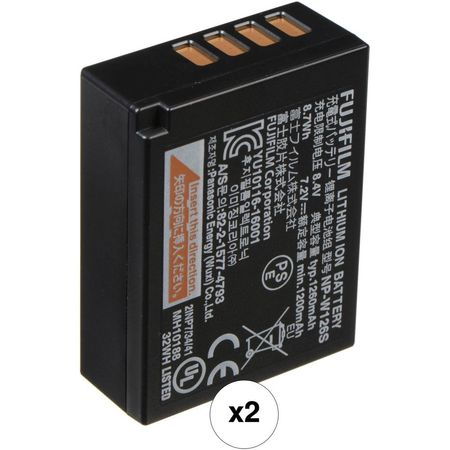 Batería Li-Ion FUJIFILM NP-W126S (Paquete de 2) para Cámaras X-Series y FinePix - Gestión de Calor M 1453434-REG