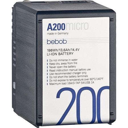 Batería Li-Ion Bebob A200 Micro 14.4V 196Wh (Montaje Gold) - Compacta, 5 Salidas, Resistente a Caída 1594106-REG