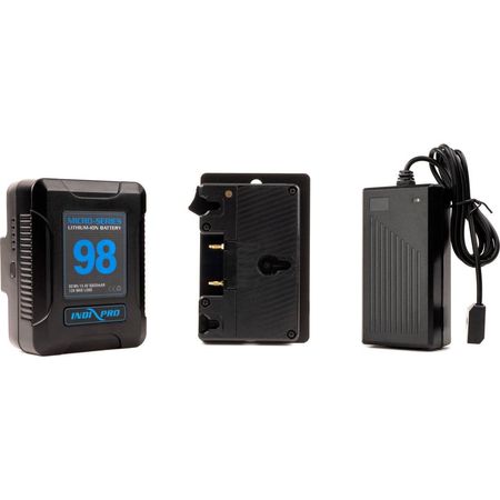 Batería IndiPRO Tools Micro-Series Gold Mount 98Wh para Kit Blackmagic URSA - Cargador D-Tap Pro y S 1398760-REG