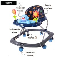 Andador Para Bebé Musical Pingüino Azul