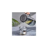 Set Moderno Jarra y 6 Vasos Rocas en Gris Translucido