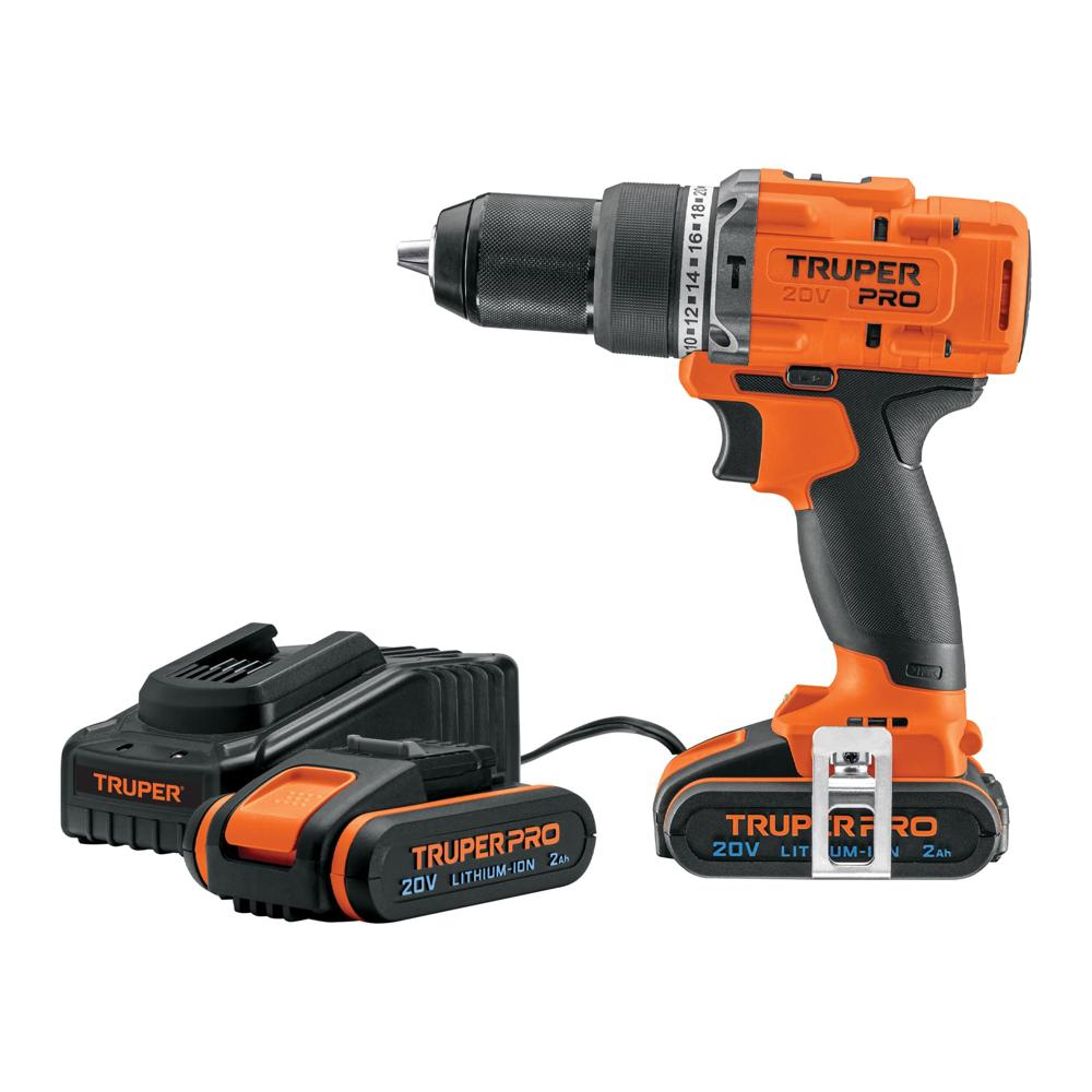 Taladro Percutor 20V + 2 Baterias 2 Ah + Cargador Truper 104187