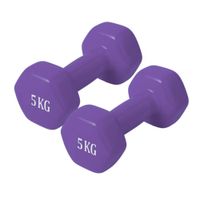 2 Mancuernas de 5kg - Desarrollo Muscular y Fuerza Integral Morado