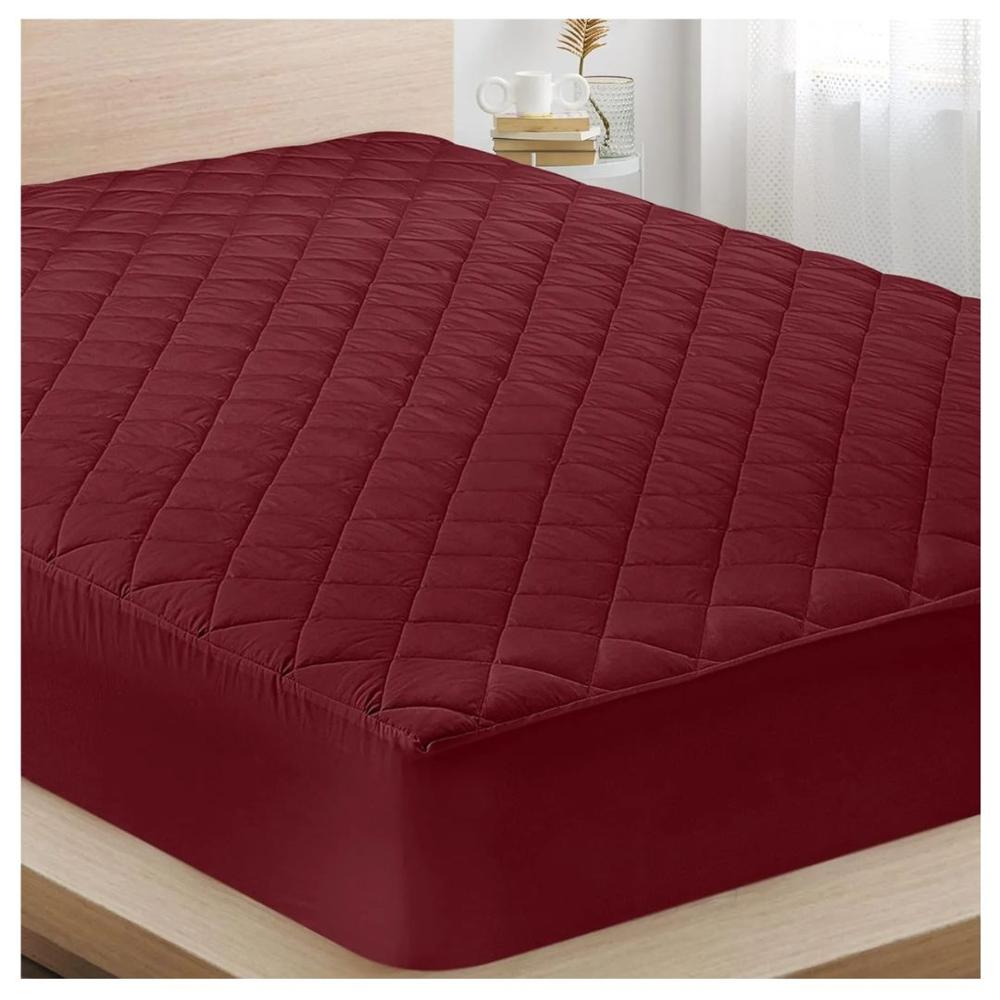 Funda Protector De Colchón Impermeable Antifluidos 2 Plazas Guinda