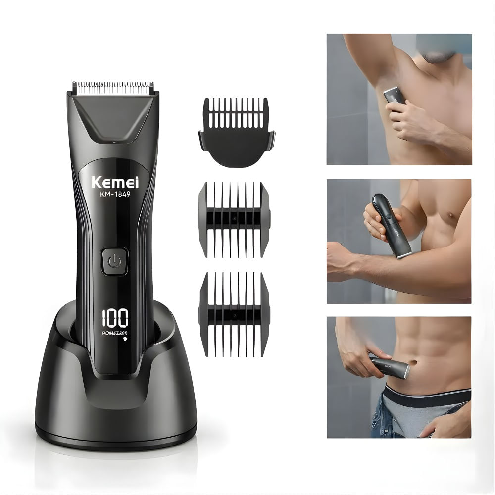 Cortapelos Corporal Ipx7 Para Zonas Íntimas Con Luz Led Negro