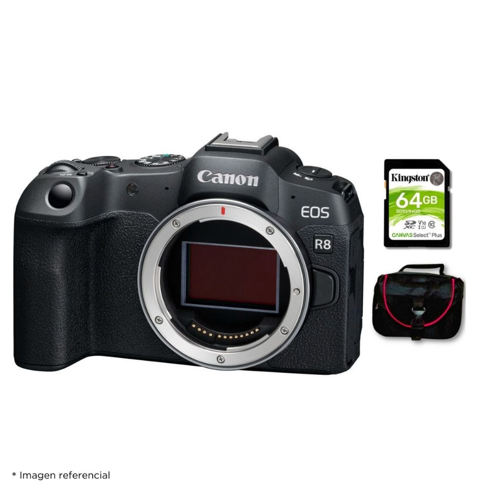 Cámara Canon EOS R8 Cuerpo solo y Kit Básico de Accesorios