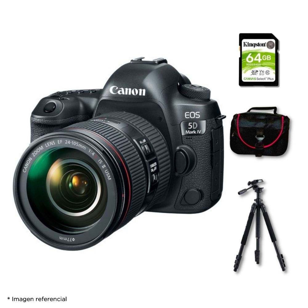 Cámara Canon EOS 5D Mark IV y Lente 24-105mm f4L IS II USM y Kit Deluxe de Accesorios