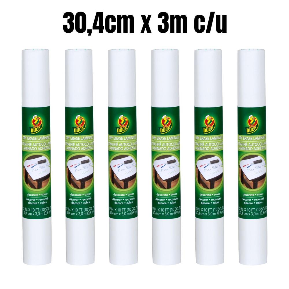DUCK Pizarra Acrílica en Rollo 30.4cm x 3m Caja x 6 Rollos