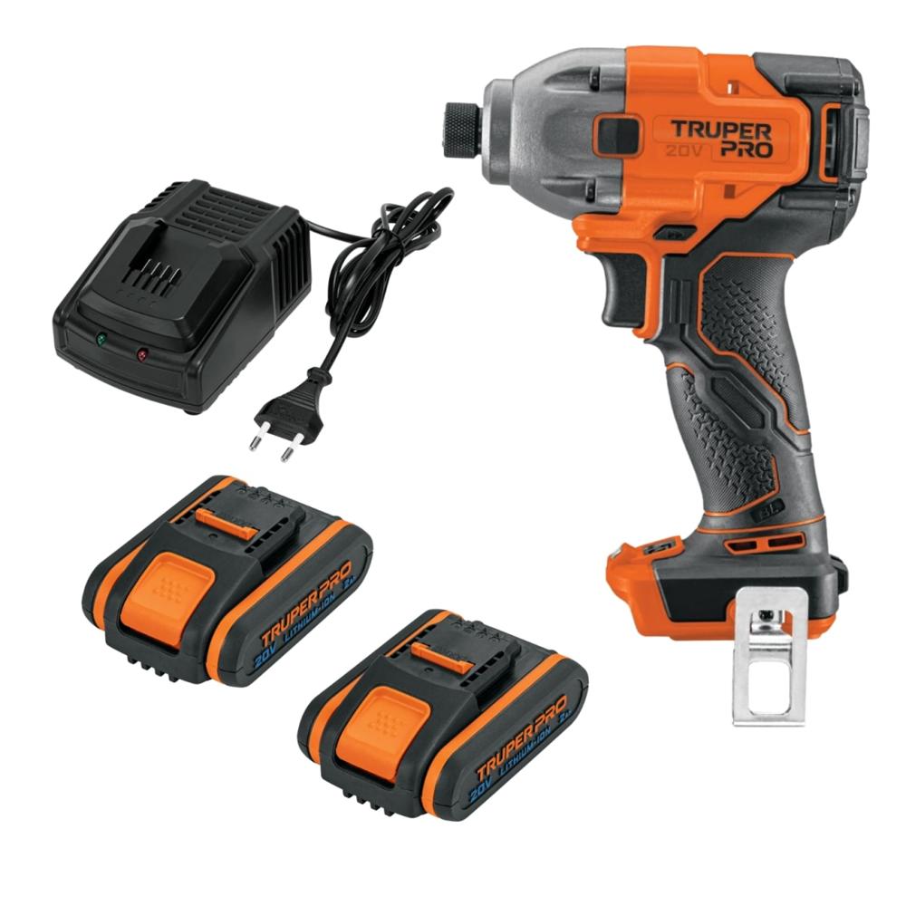 Atornillador de Impacto 20V - 2 Baterias 2Ah - Cargador Truper 103254-103240-103240-12336