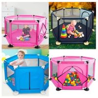 Corral De Juegos Hexagonal Para Bebés Niños Infantil azul