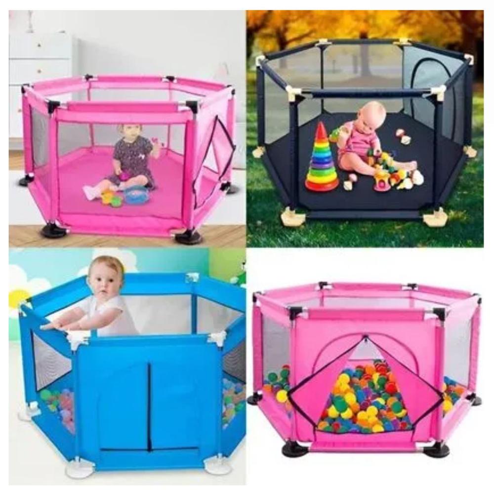 Corral De Juegos Hexagonal Para Bebés Niños Infantil  azul