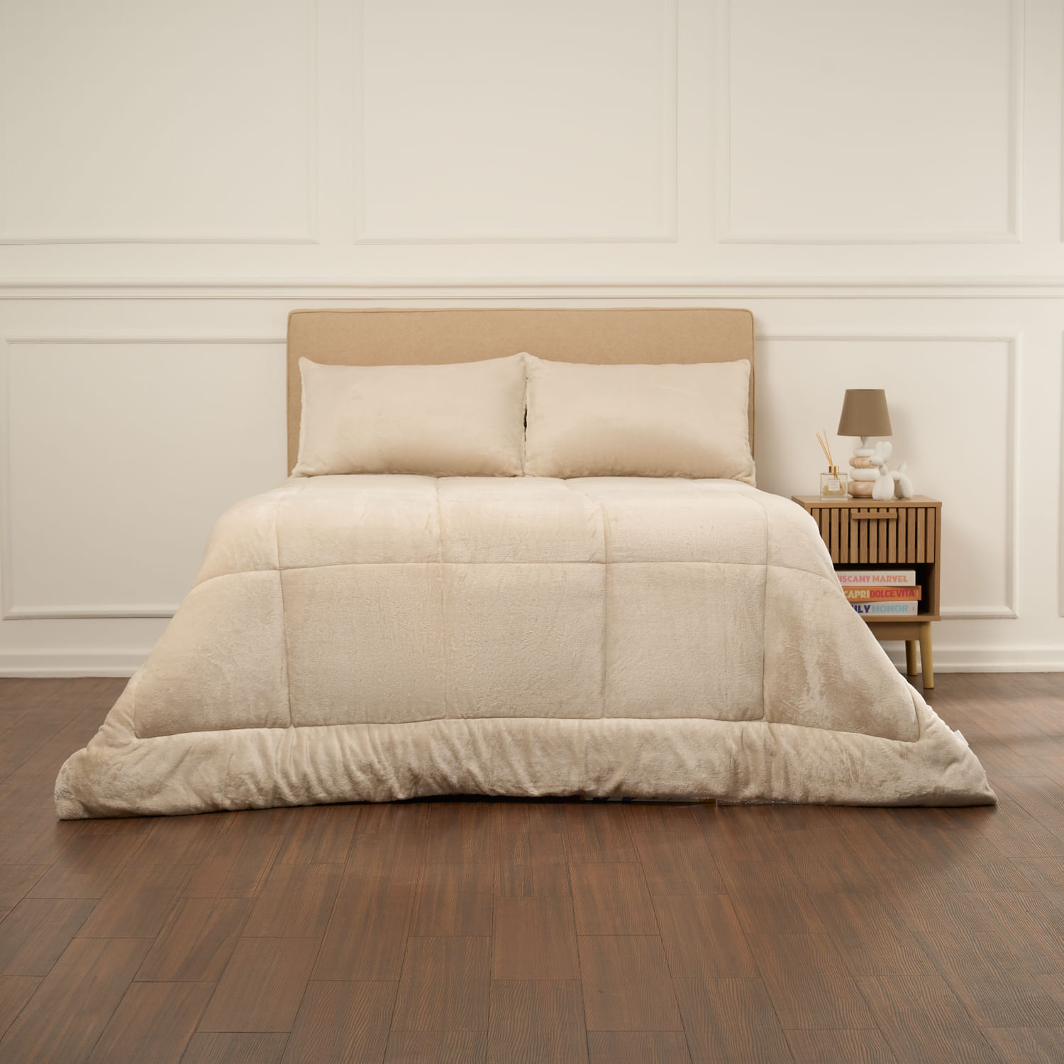 Edredon Pv26 Flannel Sherpa V1/V4 Beige 1.5 Plazas.