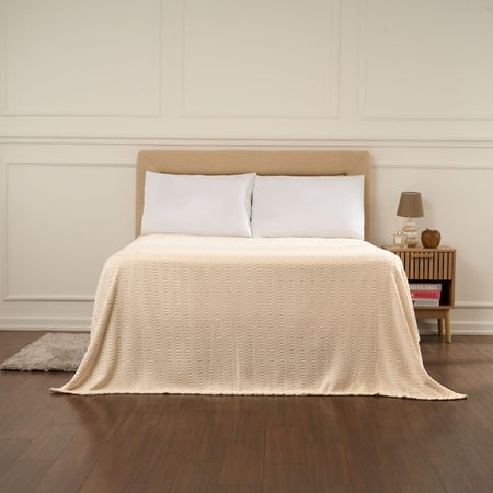 Frazada Pv26 Chevron Beige 1.5 Plazas.