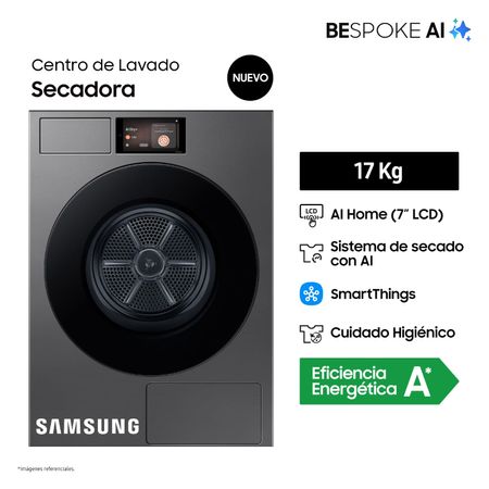 Secadora Samsung 17Kg DV90F17CDSPE Acero Oscuro