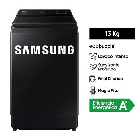 Lavadora Samsung EcoBubble 13 KG Negra WA13CG5441BVPE