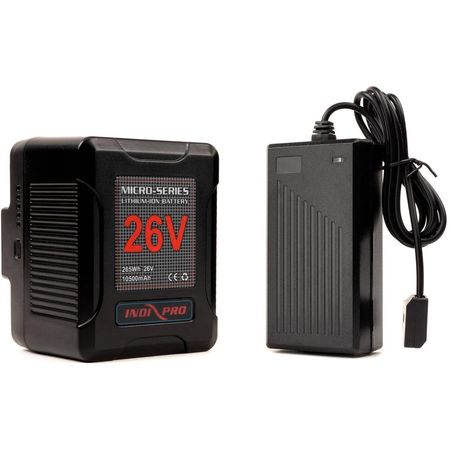 Batería de Litio IndiPRO Tools Micro-Series 26V 260Wh con Cargador D-Tap Pro (Montura Dorada) - 15A, 1636715-REG
