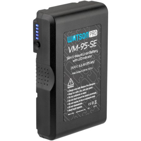 Batería Slim Li-Ion Watson Pro 14.4V 95Wh (V-Mount) - Hasta 8.5A, Diseño Ergonómico, Salida D-Tap 12 1429447-REG