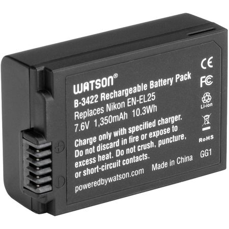 Batería de Litio Watson EN-EL25 (7.6V, 1350mAh) - Reemplazo para Batería Nikon EN-EL25 1676157-REG