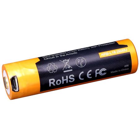 Batería de Litio-Ion 18650 Fenix con Carga Micro-USB (3.6V, 2600mAh) - Protección Integrada, Baja Au 1308126-REG