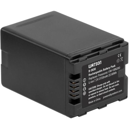 Batería de Litio Watson VW-VBN390 (7.2V, 3150mAh) - Reemplazo para Batería Panasonic VW-VBN390 837796-REG
