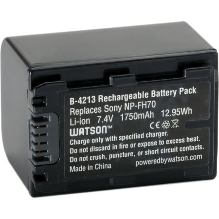 Batería de Litio Watson NP-FH70 (7.4V, 1750mAh) - Reemplazo para Batería Sony NP-FH70 836015-REG