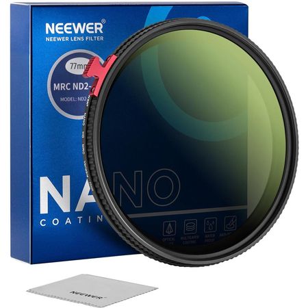 Filtro ND Variable Neewer (77mm, 1 a 9 pasos) - Logra Efecto de Movimiento con Ríos y Más, Filtro Ul 1778119-REG