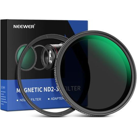 Filtro ND Variable Magnético Neewer (72mm, 1 a 5 Pasos) - Incluye Anillo Adaptador Magnético, Rotaci 1778197-REG
