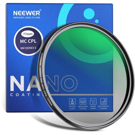 Filtro Polarizador Circular Neewer MC CPL (77mm) - Vidrio Óptico HD, Reducción de Reflectancia < 0.1 1810637-REG