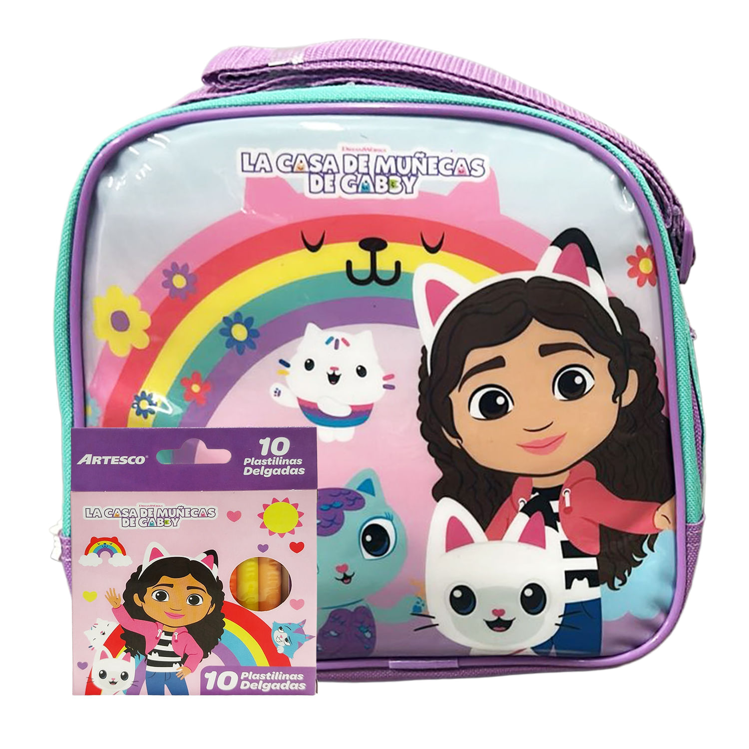 Lonchera Gaby Dolls House Kids + Plastilina Delgada X10